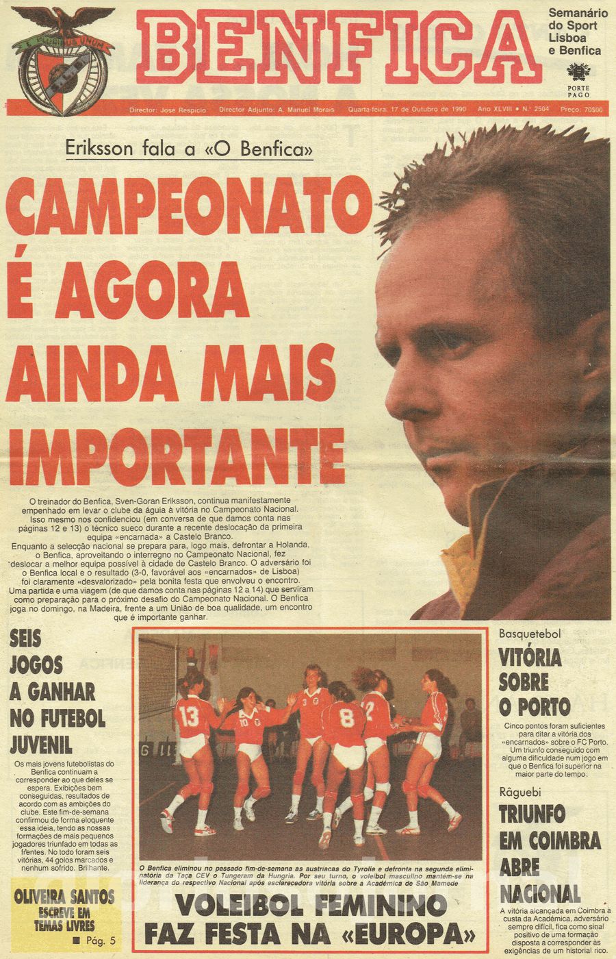 jornal o benfica 2504 1990-10-17